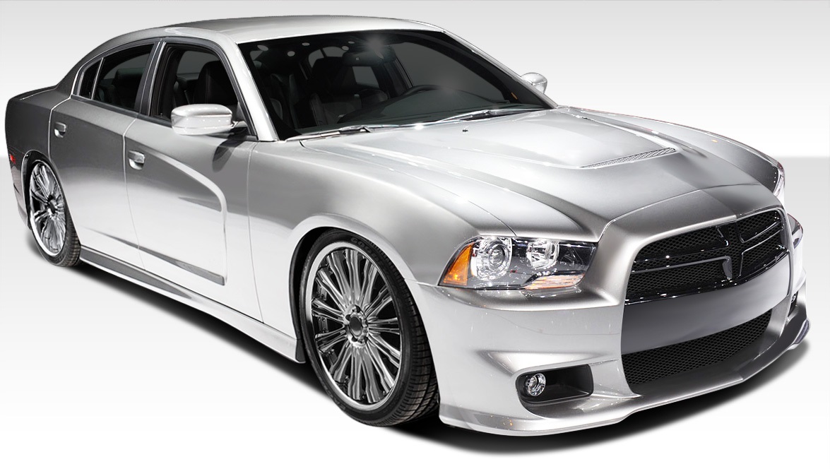 2011-2014 Dodge Charger Duraflex SRT Look Body Kit - 4 Piece - Includes SRT Look Front Bumper Cover (108035) SRT Look Side Skirts Rocker Panels (108036) SRT Look Rear Bumper Cover (108037)