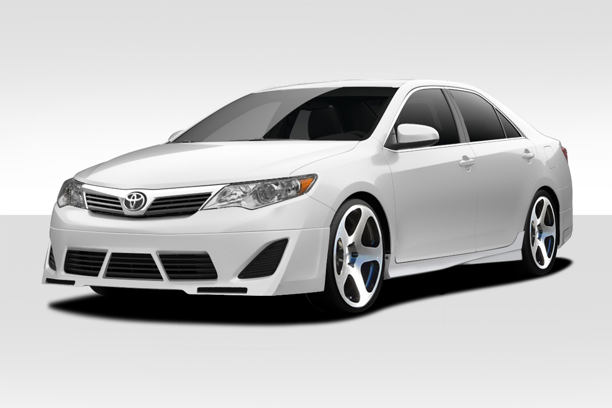 2012-2014 Toyota Camry Duraflex Racer Body Kit - 4 Piece - Includes Racer Front Lip Under Spoiler Air Dam (109339) Racer Side Skirt Rocker Panels (109341) Racer Rear Lip Under Spoiler Air Dam (109340)