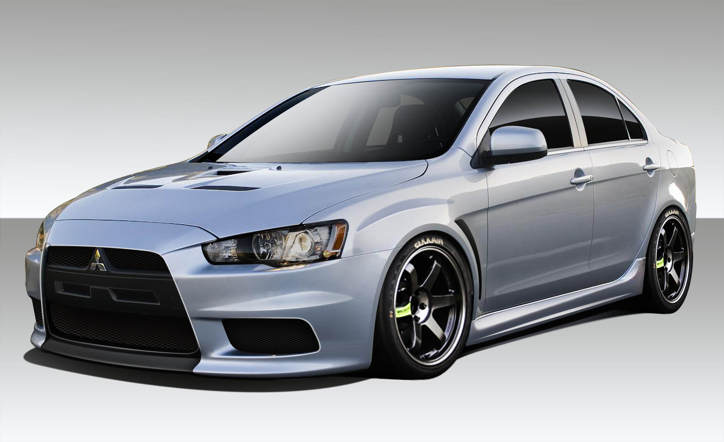 2008-2017 Mitsubishi Lancer Duraflex Evo X V3 Body Kit - 6 Piece - Includes Evo X V3 Front Bumper Cover (109413) Evo X V3 Side Skirt Rocker Panels (109414) Evo X V3 Rear Bumper Cover (109415) Evo X V3 Fenders (109416)