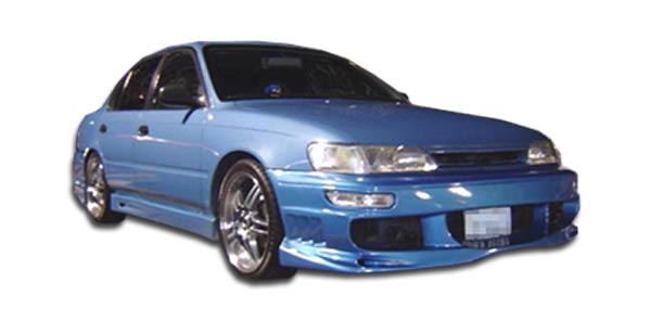 1993-1997 Toyota Corolla Geo Prizm Duraflex Bomber Body Kit - 4 Piece - Includes Bomber Front Bumper Cover (101324) Bomber Rear Bumper Cover (101325) Bomber Side Skirts Rocker Panels (102033)