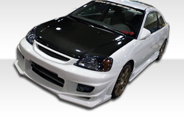 2001-2003 Honda Civic 2DR Duraflex Bomber Body Kit - 4 Piece - Includes Bomber Front Bumper Cover (100249) Bomber Rear Bumper Cover (100230) Bomber Side Skirts Rocker Panels (100231)