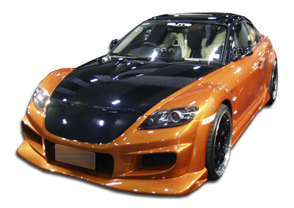 2004-2008 Mazda RX-8 Duraflex Vader Body Kit - 4 Piece - Includes Vader Front Bumper Cover (100589) Vader Rear Bumper Cover (100590) Vader Side Skirts Rocker Panels (100591)