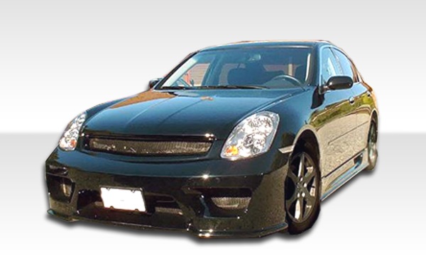 2003-2004 Infiniti G Sedan G35 Duraflex Sigma Body Kit - 4 Piece - Includes Sigma Front Bumper Cover (103292) Sigma Rear Lip Under Spoiler Air Dam (103301) Sigma Side Skirts Rocker Panels (103302)