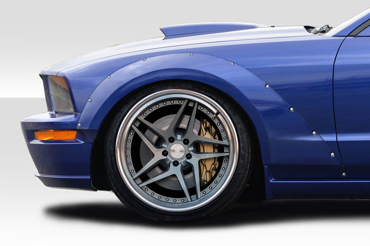 2005-2009 Ford Mustang Duraflex Circuit Wide Body 75MM Fender Flares - 4 Piece - Includes Circuit Wide Body Front Fender Flares (112635) and Circuit Wide Body Rear Fender Flares (112636)