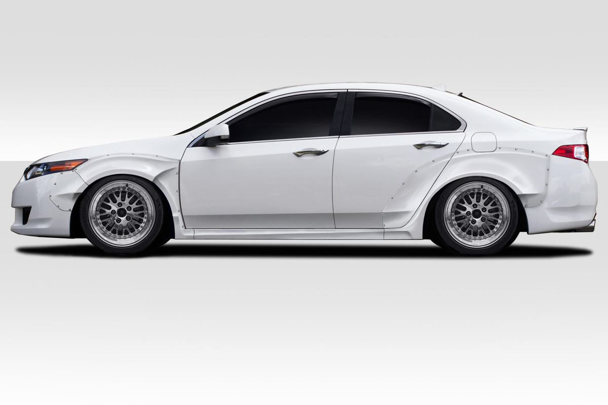 2009-2014 Acura TSX Duraflex Khan Wide Body Fender Flare Kit - 10 Piece - Includes Khan Front Fender Flares (117298) Khan Rear Fender Flares (117299) Khan Side Skirts ( 117300) 