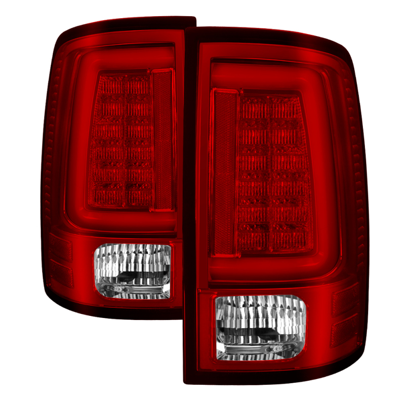 Spyder 09-16 Dodge Ram 1500 Light Bar LED Tail Lights - Red Clear ALT-YD-DRAM09V2-LED-RC - 5084040