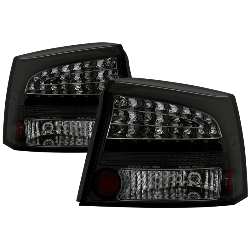 Spyder 06-08 Dodge Charger LED Tail Lights - Black Smoke ALT-YD-DCH05-LED-BSM - 5084408
