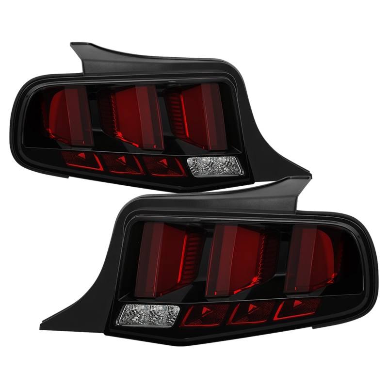 Spyder 10-12 Ford Mustang Red Light Bar LED Sequential Tail Lights - Blk ALT-YD-FM10-RBLED-BK - 5085092