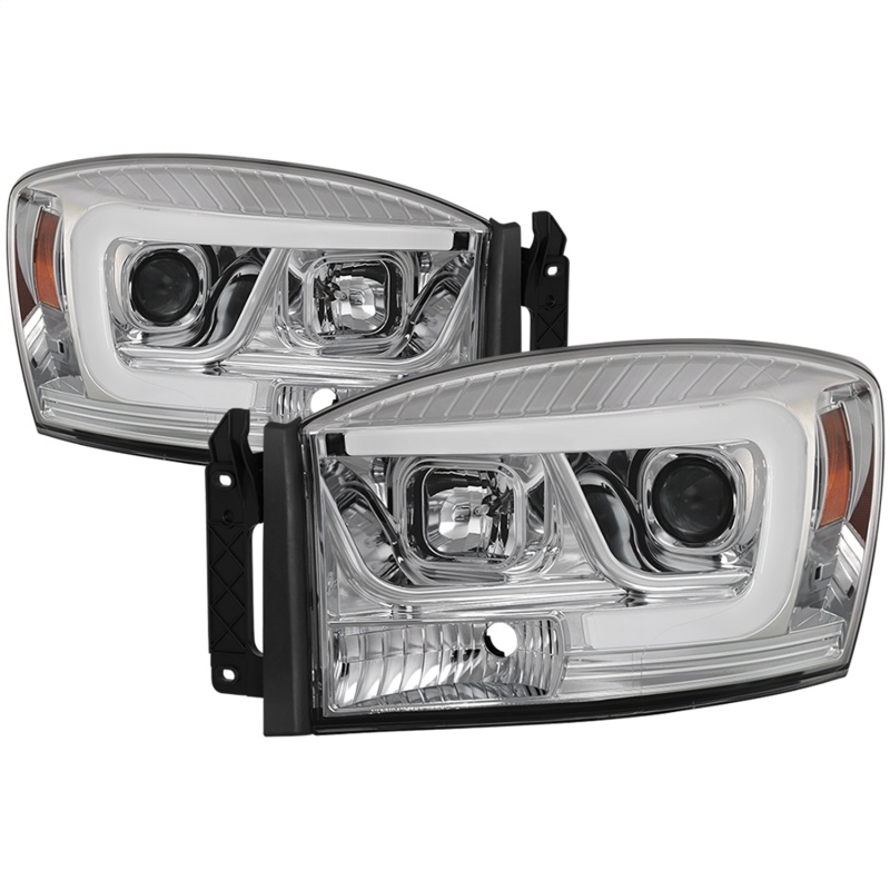 Spyder Dodge Ram 1500 06-08 V2 Projector Headlights - Light Bar DRL - Chrome (PRO-YD-DR06V2-LB-C) - 5085290