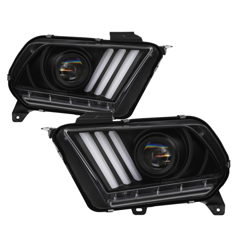Spyder 13-14 Ford Mustang (HID Only) Projector Headlights w/Turn Signals - Blk PRO-YD-FM13HID-BK - 5085559