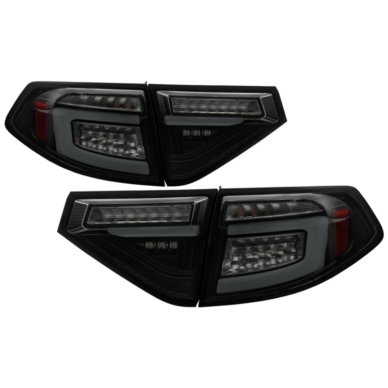 Spyder 08-14 Subara Impreza WRX Hatchback LED Tail Lights Seq Signal Blk Smoke ALT-YD-SI085D-SEQ-BSM - 5086747