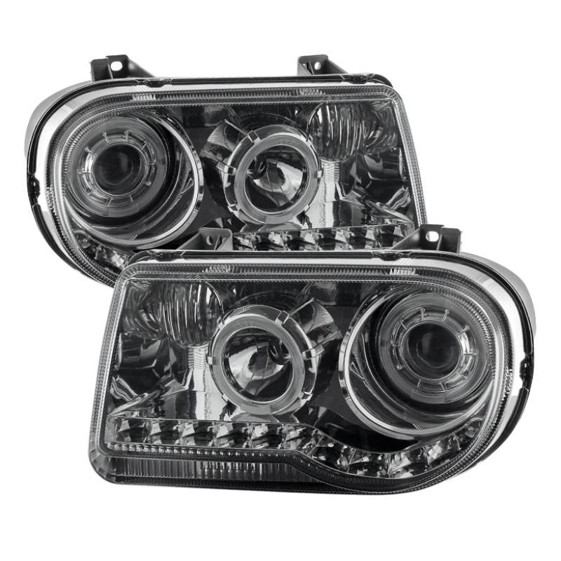 Xtune Chrysler 300C 05-10 ( Not 300 ) Halo Projector Headlights Smoke PRO-JH-C300C-LED-SM - 9027758