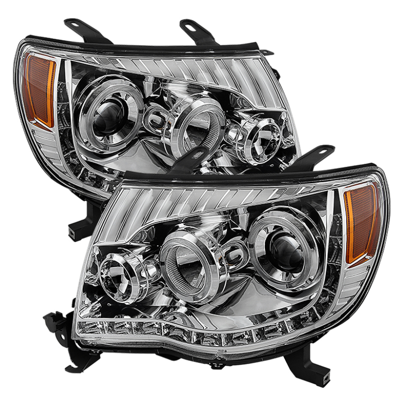 Xtune Toyota Tacoma 05-11 Halo Projector Headlights Chrome PRO-JH-TT05-LED-C - 9027864