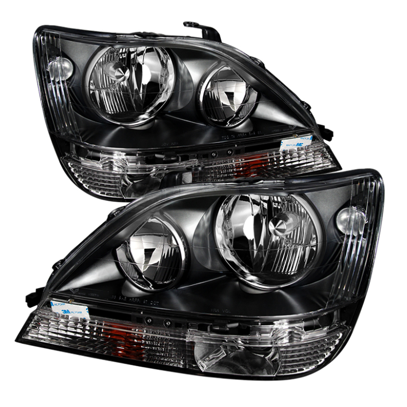 Xtune Lexus Rx300 99-03 Halogen Only (Bulbs Not Included) Crystal Headlights Black PRO-JH-LRX99-BK - 9028243