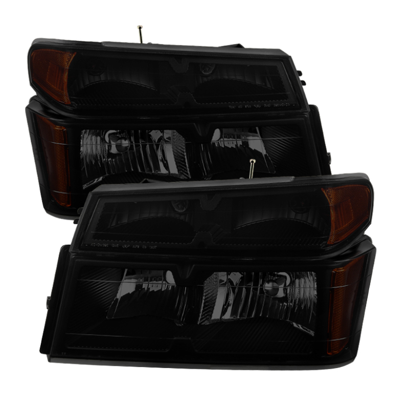 Xtune Chevy Colorado 04-12 OEM Headlights w/ Bumper Lights Black Smoked HD-JH-CCOL04-SET-BSM - 9032134