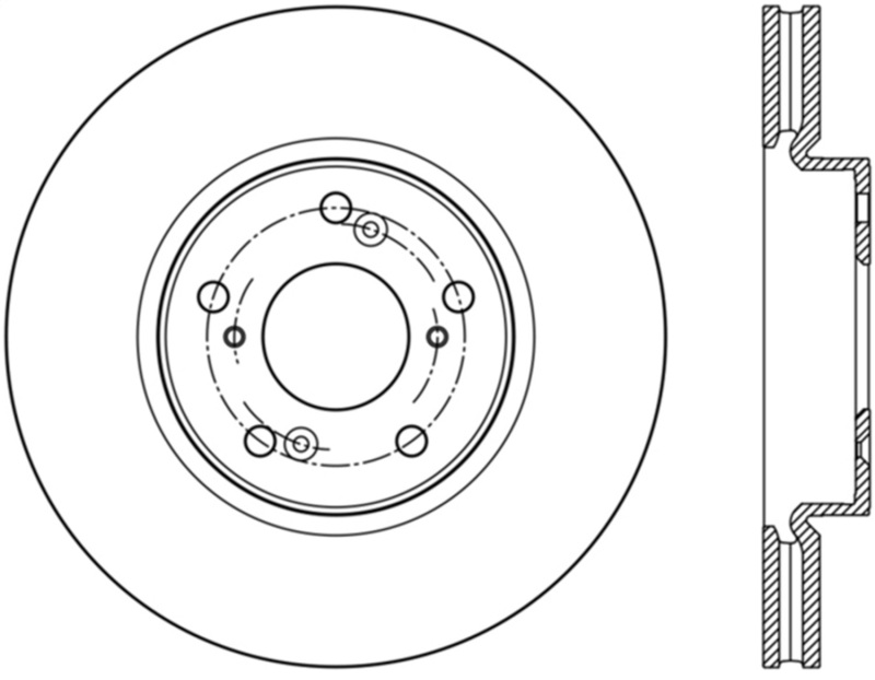 Stoptech 13-18 Honda Accord Premium Slotted CRYO-STOP Front Rotor - 120.40086CRY