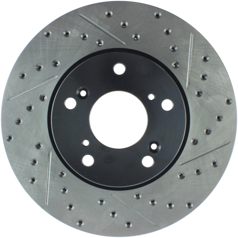 StopTech 06-08 Civic GX / 02-04 CR-V / 98-02 Honda Accord V6 / 03-07 Accord 4 cyl/V6 MT Slotted & D - 127.40036L