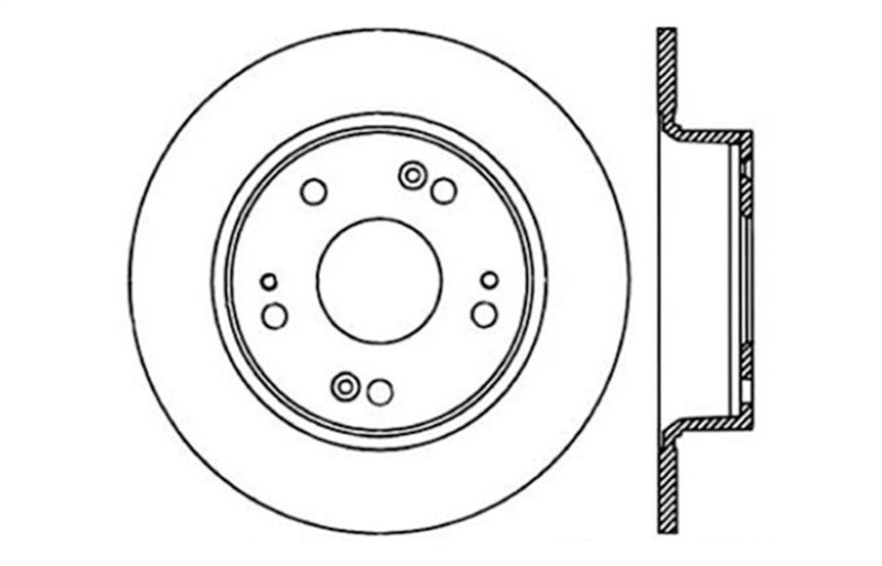 StopTech 04-08 Acura TSX / 03-07 Honda Accord SportStop Slotted & Drilled Left Rear Rotor - 127.40055L