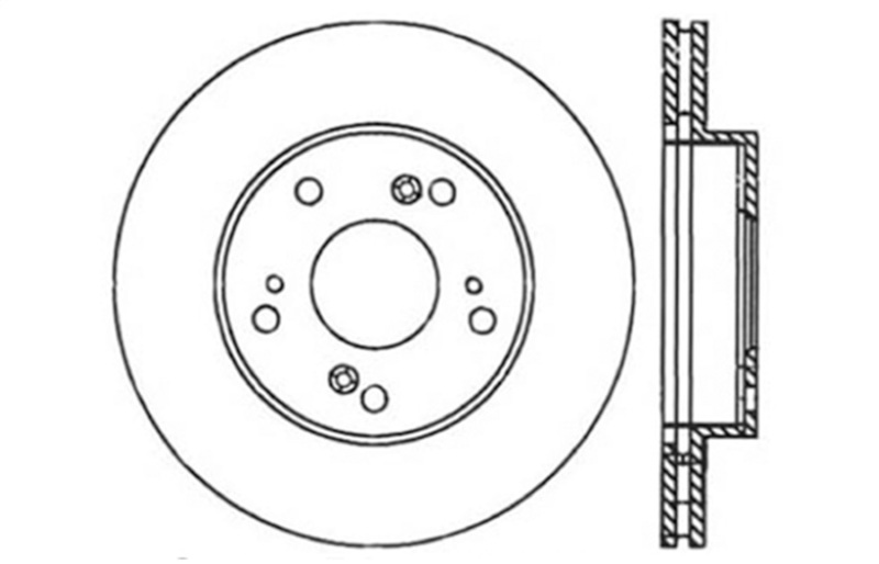 StopTech 02-06 Acura RSX Slotted & Drilled Right Front Rotor - 127.40056R