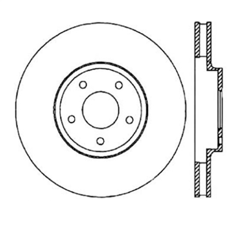 StopTech 06-07 350Z / 05-07 G35 exp Sport/ 06-07 G35X SportStop Slotted & Drilled Front Right Rotor - 127.42080R