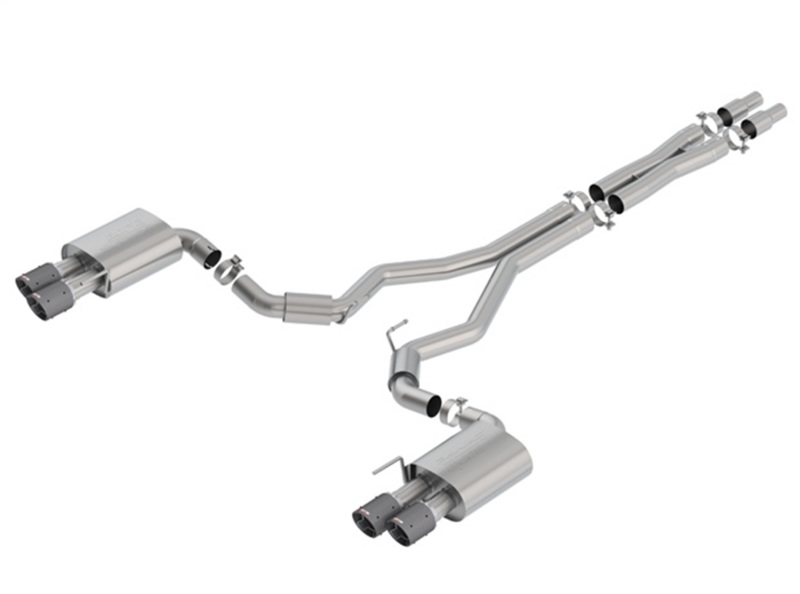 Borla 2018 Ford Mustang GT 5.0L AT/MT (w/o Valves) S-Type 3in Cat-Back Exhaust w/Carbon Fiber Tips - 140745CF