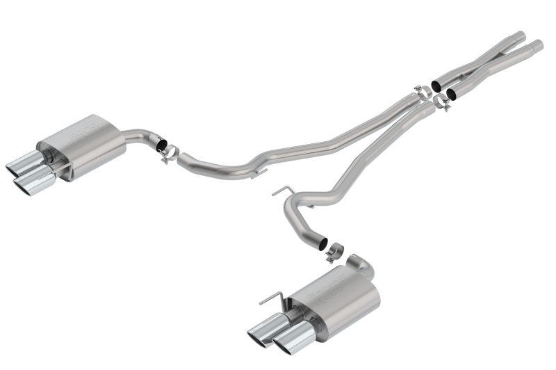 Borla S-Type Cat Back 18-20 Ford Mustang GT Convertible 2.5in pipe 4in tip - 140807