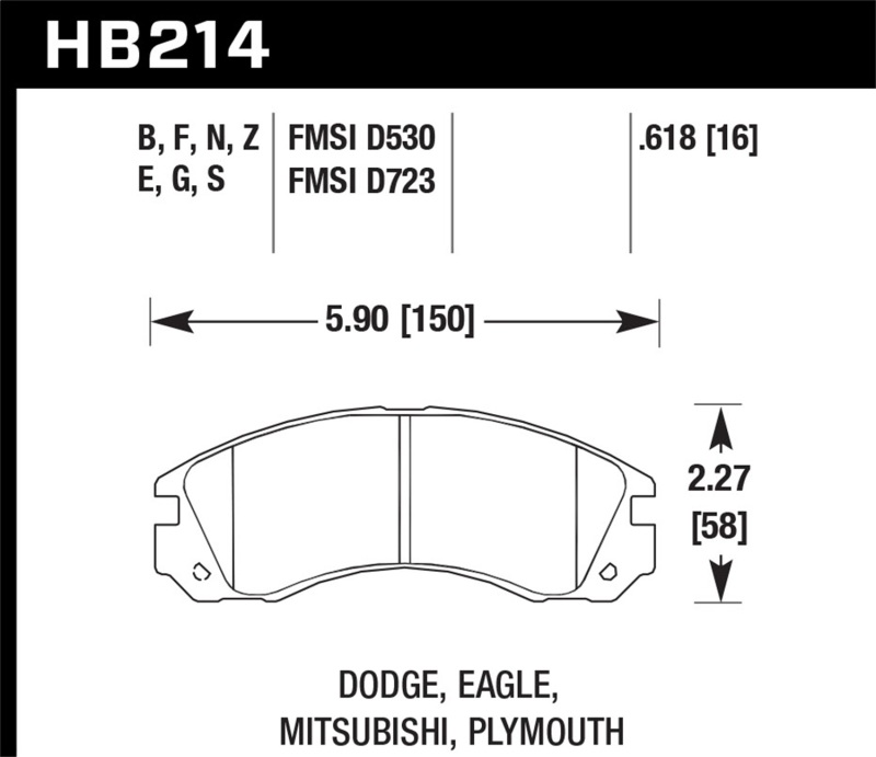 Hawk Mitsubishi Eclipse GT HPS Street Front Brake Pads - HB214F.618