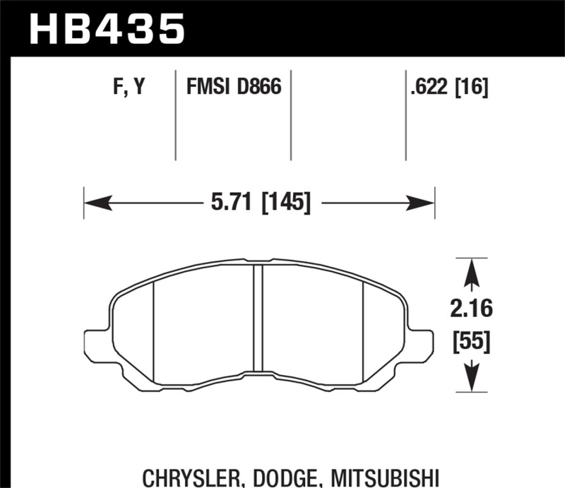 Hawk 00-05 Eclipse GT HPS Street Front Brake Pads - HB435F.622