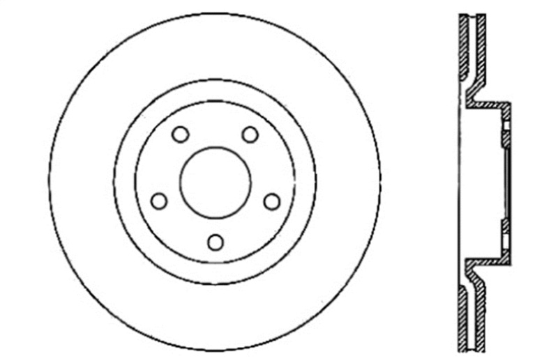 StopTech Power Slot 05-07 Cadillac XLR / 06-09 Chevy Corvette Front Left Drilled & Slotted Rotors - 127.62085L