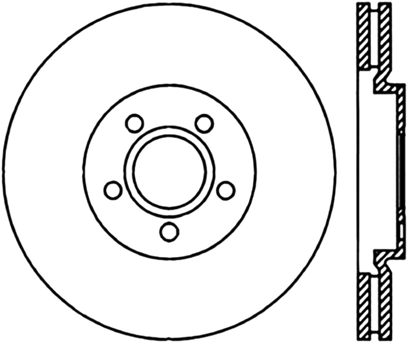 StopTech 03-09 Chrysler PTCruiser Tur / 03-05 Dodge Neon SRT-4 Front Right Slotted & Drilled Rotor - 127.63053R