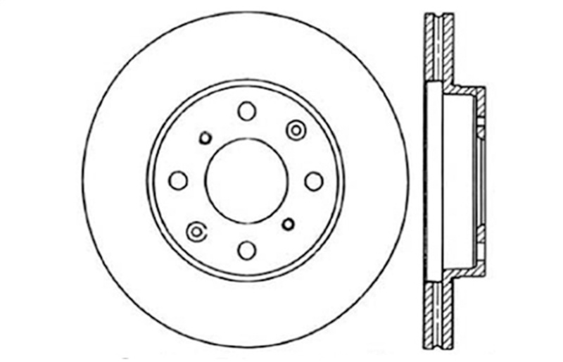StopTech 90-00 Honda Civic / 90-91 CRX Drilled Left Front Rotor - 128.40023L