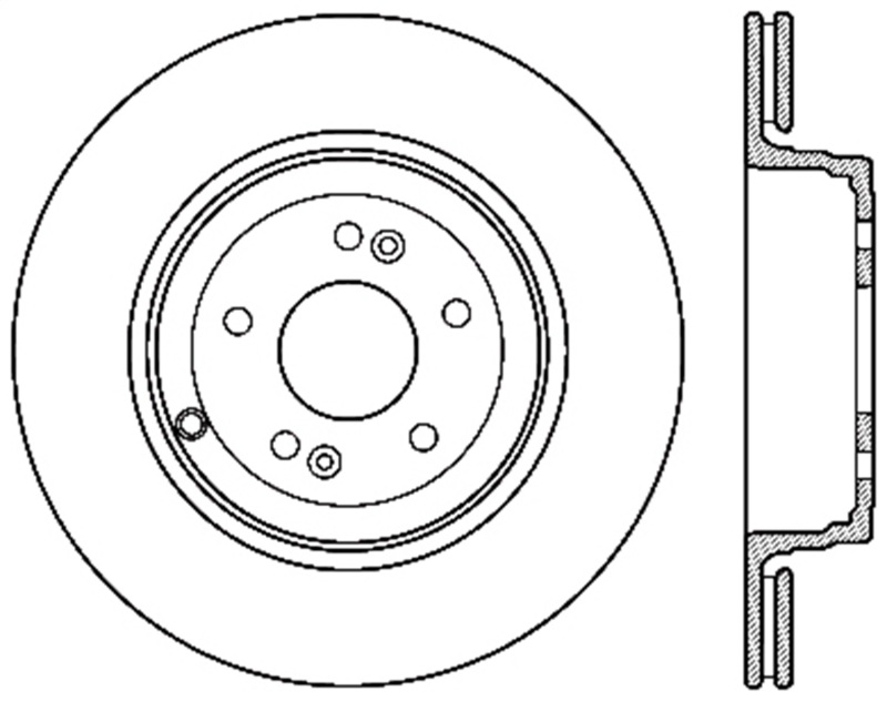 StopTech Power Slot 10-13 Hyundai Genesis Coupe Track & R-Spec Rear Left Drilled Rotor - 128.51035L