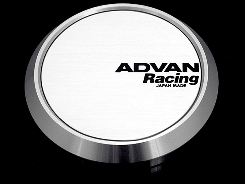 Advan 63mm Flat Centercap - White/Silver Alumite - V2389