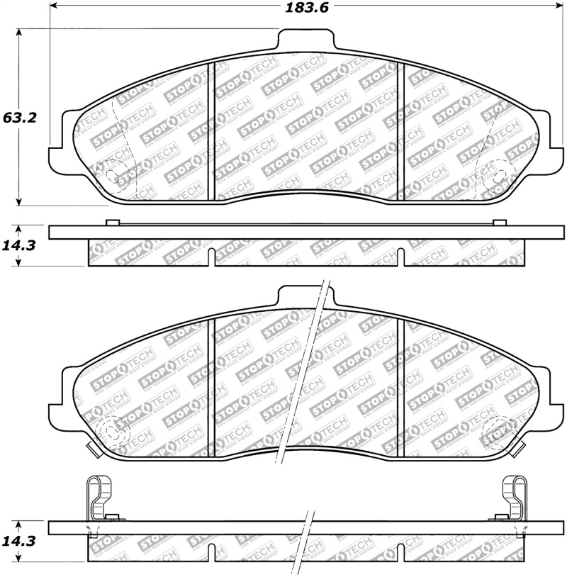 StopTech Street Select Brake Pads - Rear - 305.07310