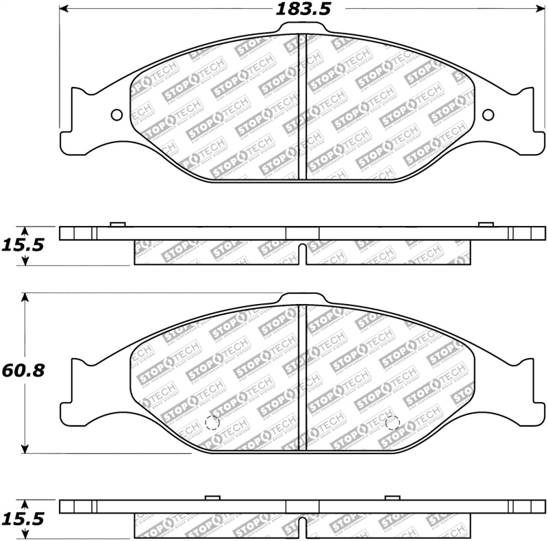 StopTech Street Select Brake Pads - Rear - 305.08040