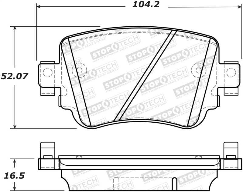 StopTech 14-19 Volkswagen GTI Rear Street Brake Pads w/Shims - 308.17790