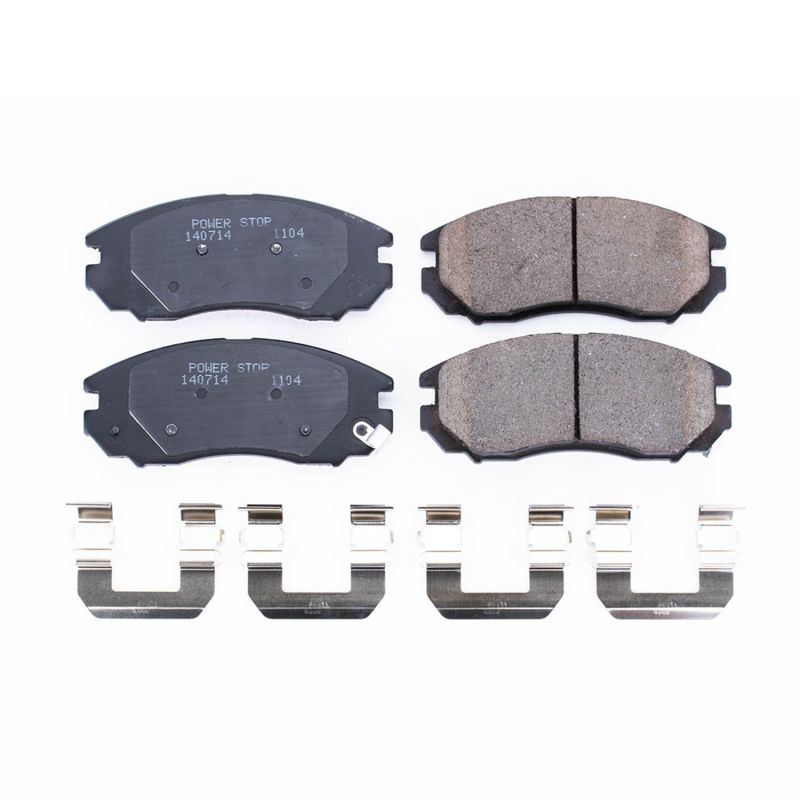 Power Stop 04-08 Hyundai Tiburon Front Z17 Evolution Ceramic Brake Pads w/Hardware - 17-1104