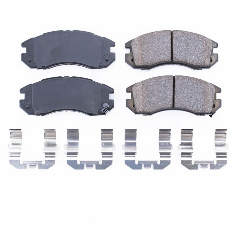 Power Stop 93-96 Subaru Impreza Front Z17 Evolution Ceramic Brake Pads w/Hardware - 17-470