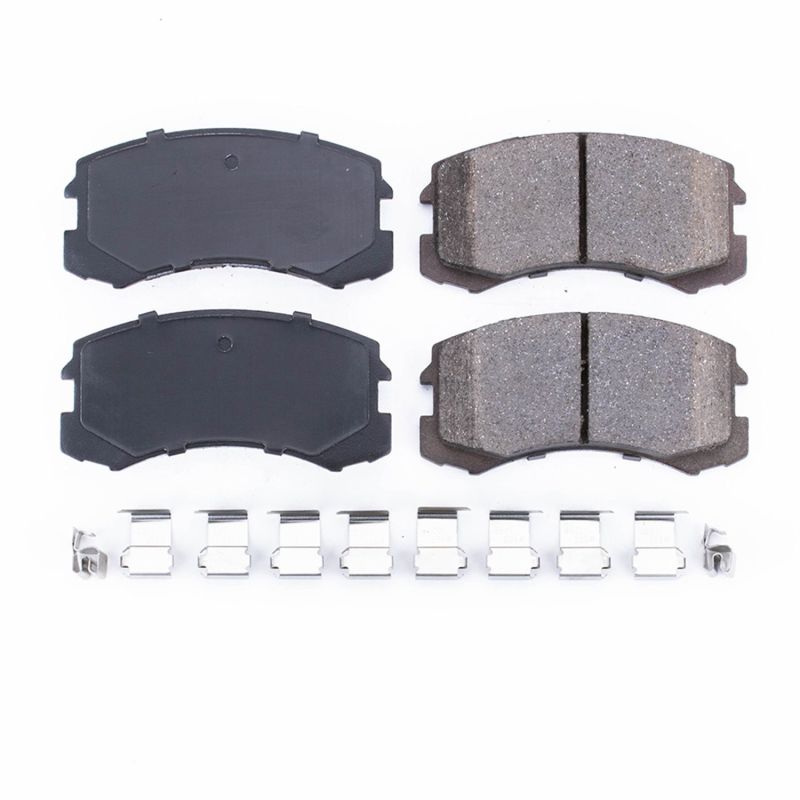 Power Stop 02-07 Mitsubishi Lancer Front Z17 Evolution Ceramic Brake Pads w/Hardware - 17-904