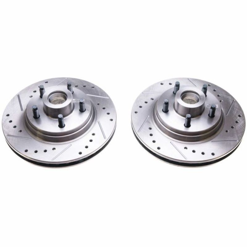 Power Stop 84-86 Ford Mustang Front Evolution Drilled & Slotted Rotors - Pair - AR8118XPR