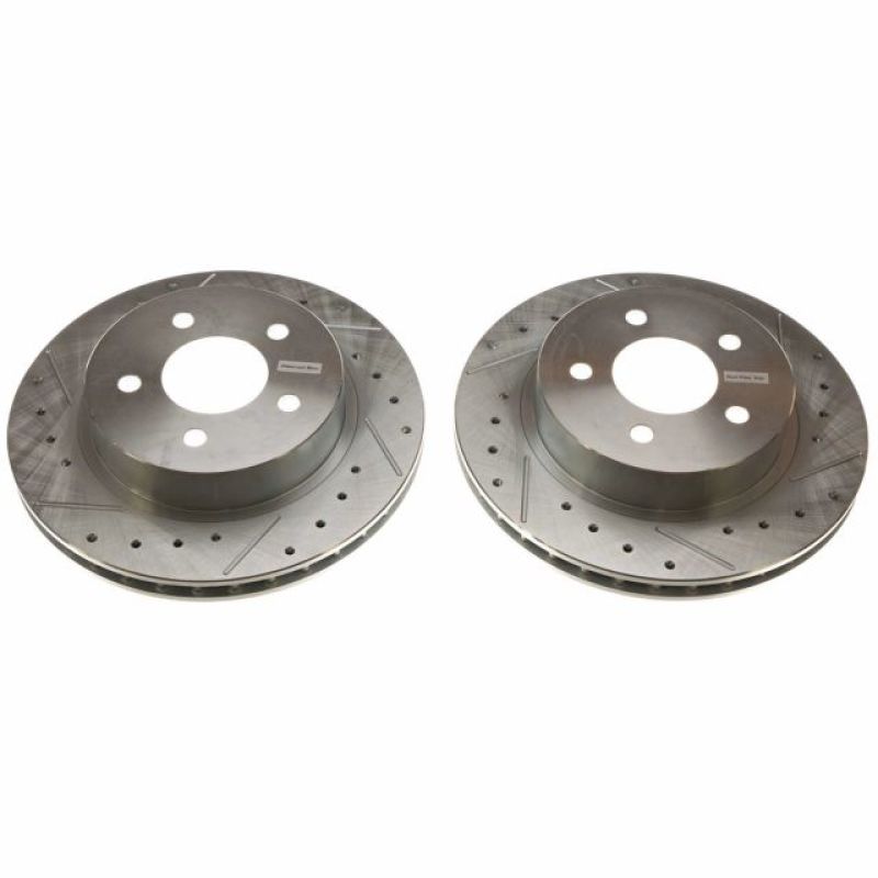 Power Stop 84-86 Ford Mustang Rear Evolution Drilled & Slotted Rotors - Pair - AR8121XPR