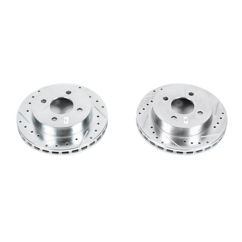 Power Stop 1993 Ford Mustang Rear Evolution Drilled & Slotted Rotors - Pair - AR8123XPR