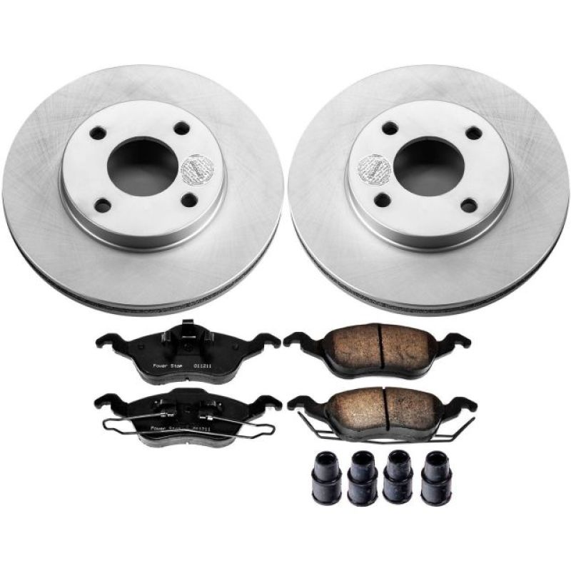 Power Stop 00-04 Ford Focus Front Z17 Evolution Geomet Coated Brake Kit - CRK1358