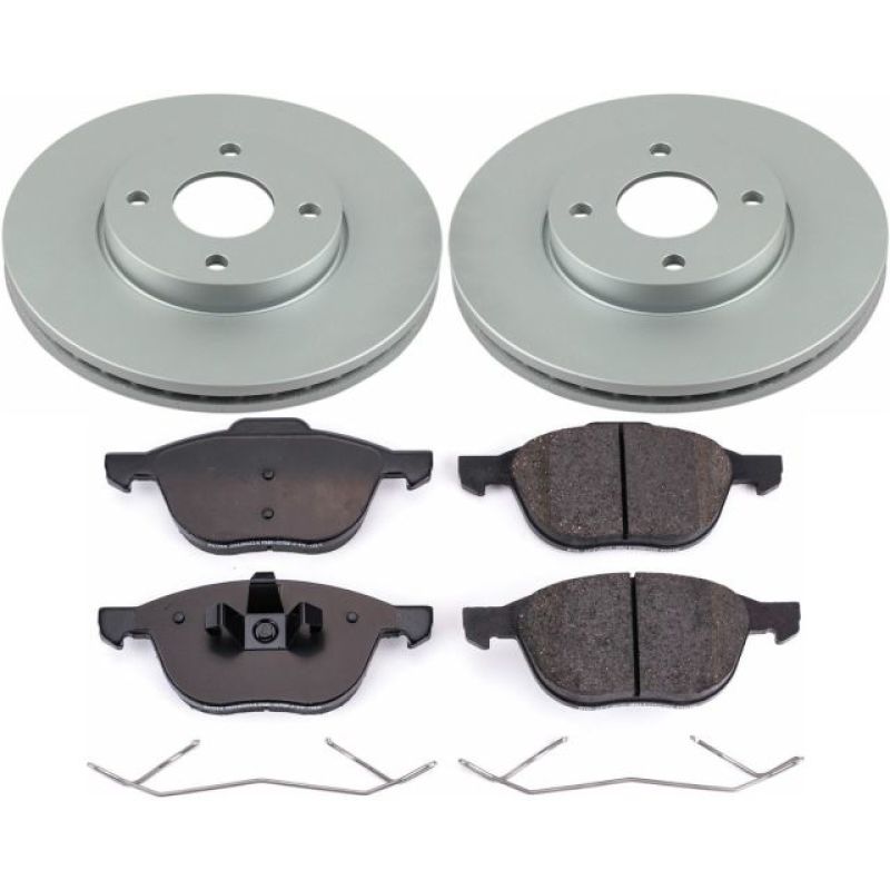 Power Stop 05-07 Ford Focus Front Z17 Evolution Geomet Coated Brake Kit - CRK1377