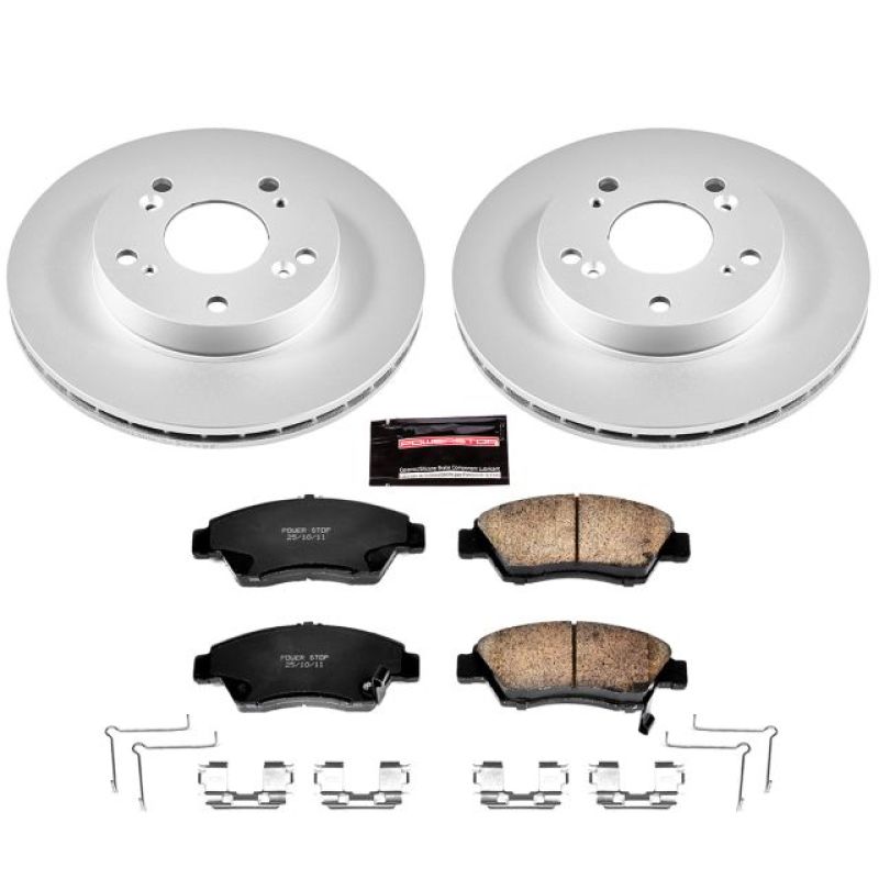 Power Stop 06-11 Honda Civic Front Z17 Evolution Geomet Coated Brake Kit - CRK2389