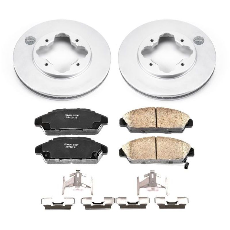 Power Stop 90-93 Honda Accord Front Z17 Evolution Geomet Coated Brake Kit - CRK3164