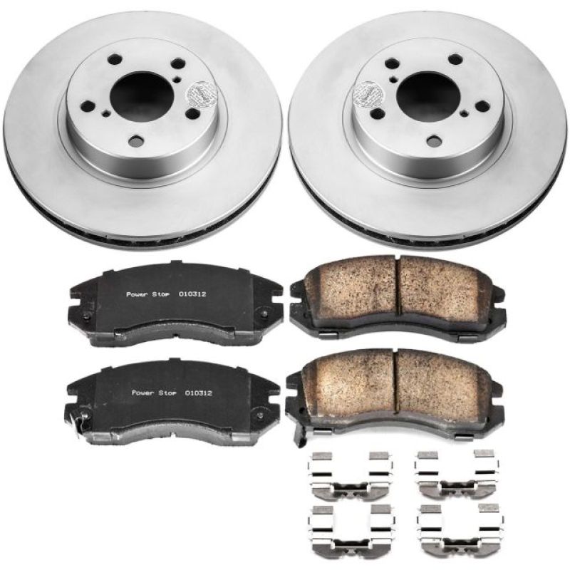 Power Stop 93-96 Subaru Impreza Front Z17 Evolution Geomet Coated Brake Kit - CRK443