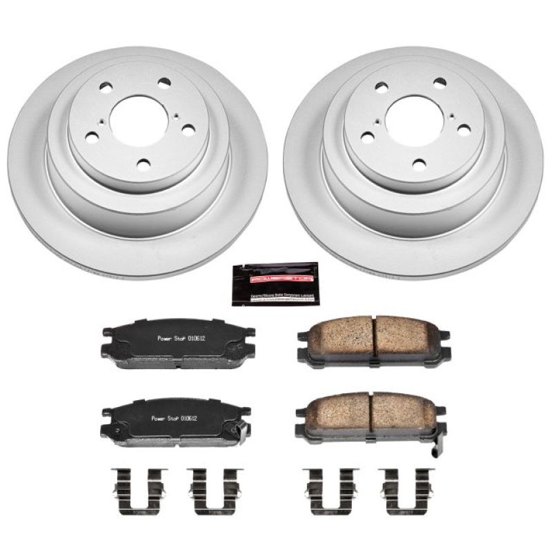 Power Stop 93-96 Subaru Impreza Rear Z17 Evolution Geomet Coated Brake Kit - CRK448