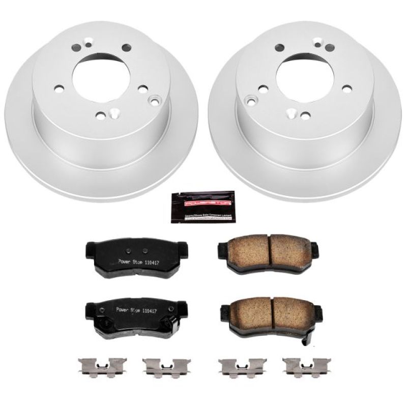 Power Stop 06-08 Hyundai Sonata Rear Z17 Evolution Geomet Coated Brake Kit - CRK5214