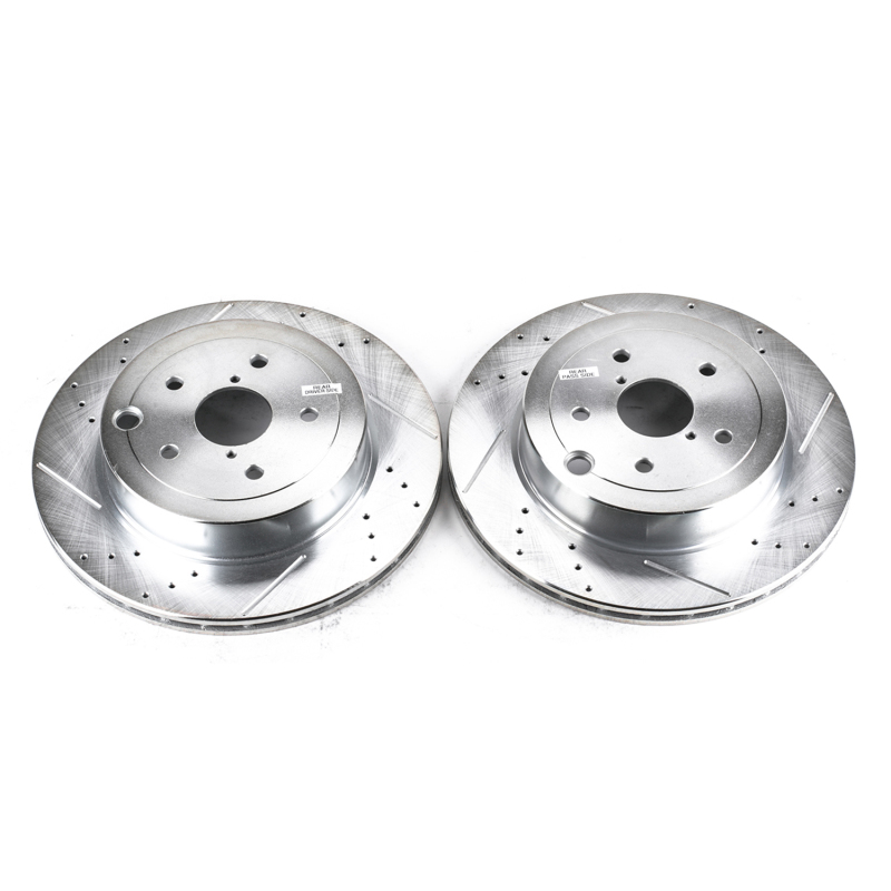 Power Stop 08-14 Subaru Impreza Rear Evolution Drilled & Slotted Rotors - Pair - JBR1366XPR